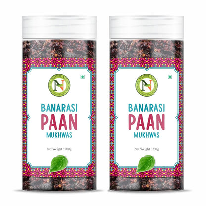 NatureVit Banarasi Paan Mouth Freshener | Sweet Banarasi Meetha Paan Mix with Gulkand, Betel Leaf & Fennel