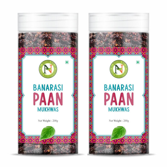 NatureVit Banarasi Paan Mouth Freshener | Sweet Banarasi Meetha Paan Mix with Gulkand, Betel Leaf & Fennel