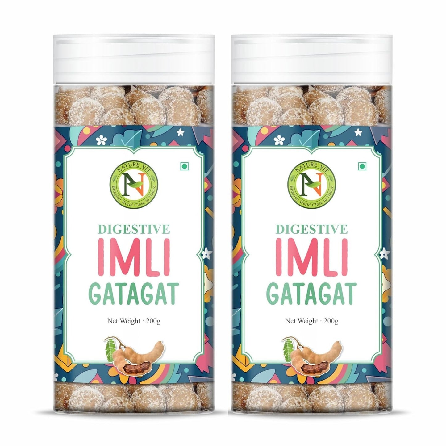 NatureVit Imli Gatagat Candy – Sweet & Sour Tamarind Churan Goli | Khatti-Meethi Mouth Freshener & Digestive Treat | Vegetarian