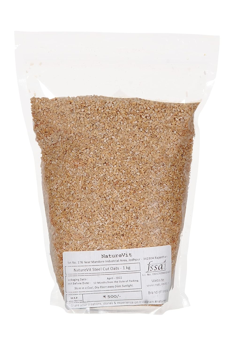 NatureVit Steel Cut Oats – Gluten-Free, High-Fiber Breakfast Cereal for Weight Loss