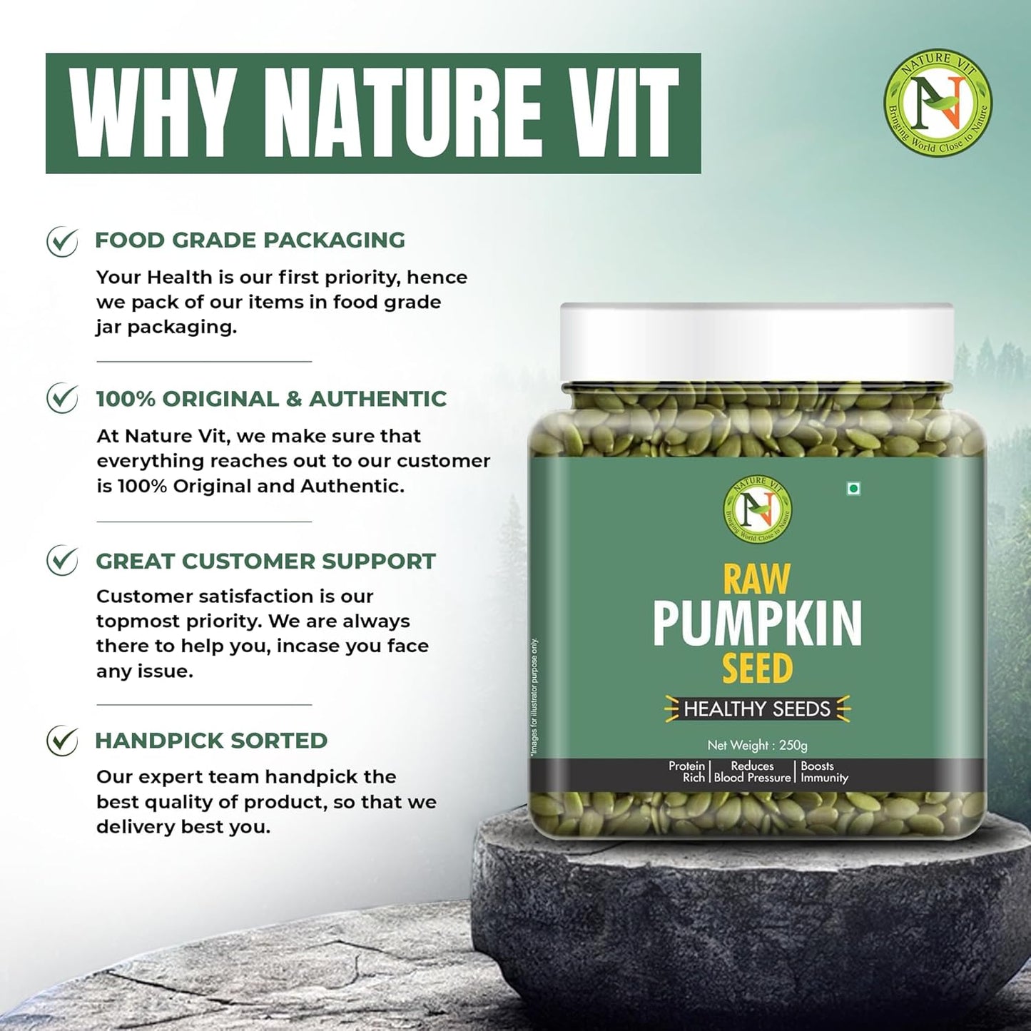 Nature Vit Pumpkin Seeds – Raw, Protein-Rich & Immunity Booster
