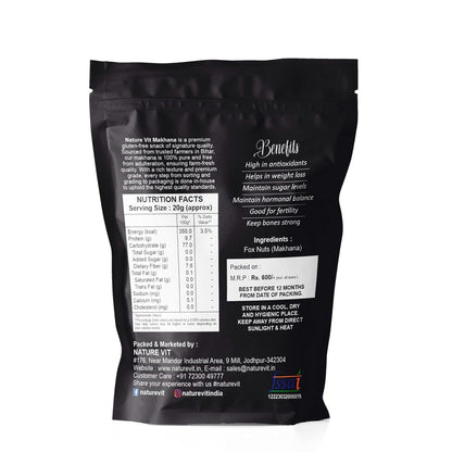 Naturevit Premium Phool Makhana – Roasted Lotus Seeds, Gluten-Free, Low-Fat Snack
