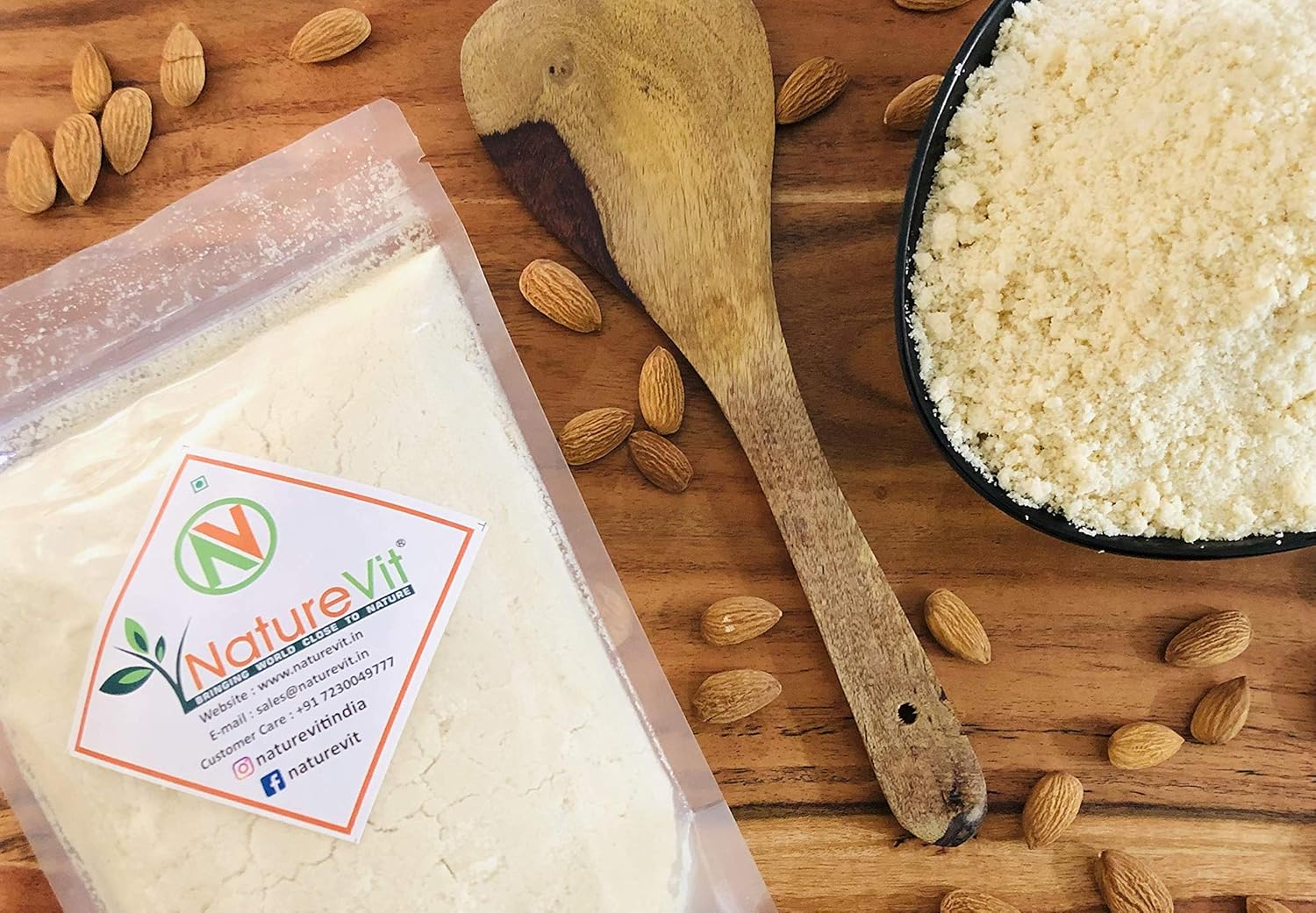 Nature Vit Almond Flour[Keto-Friendly,Naturally Protein-Rich,Blanched Almond Fine Powder]