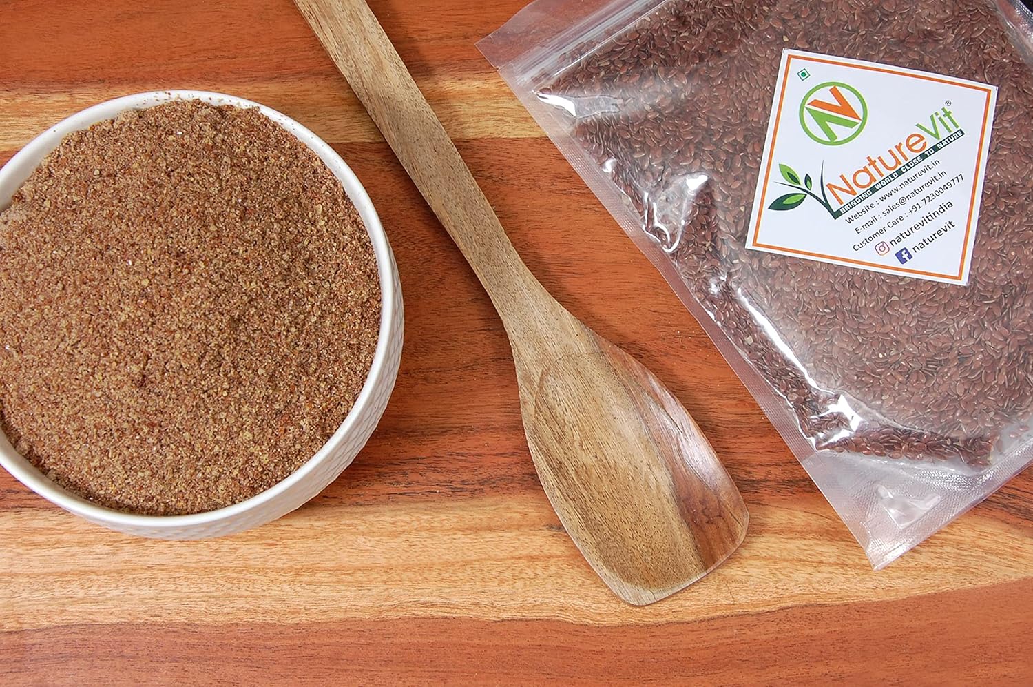 Nature Vit Flax Seed Flour[Cold-Milled,Gluten-Free,Rich In Omega-3,Lingans&Fiber]