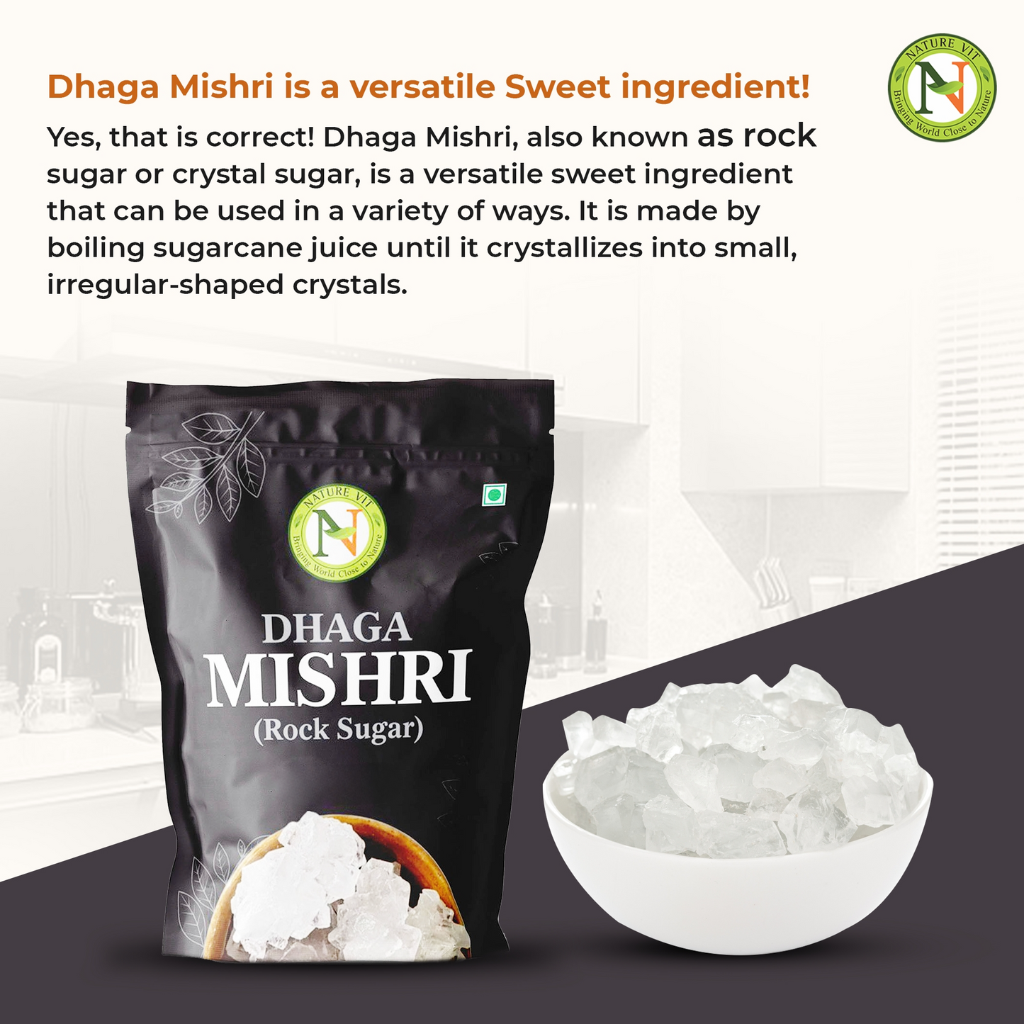 NatureVit Dhaga Mishri [Rock Sugar]