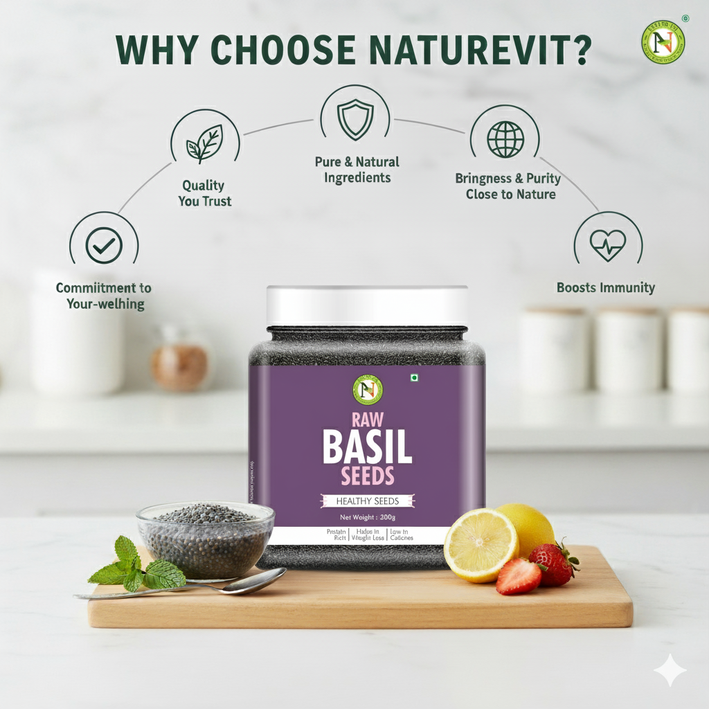 NatureVit Basil Seeds [Sabja, Tulsi Beej, Tukmariya]