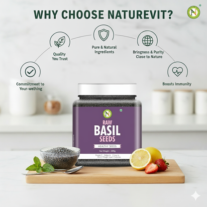 NatureVit Basil Seeds [Sabja, Tulsi Beej, Tukmariya]