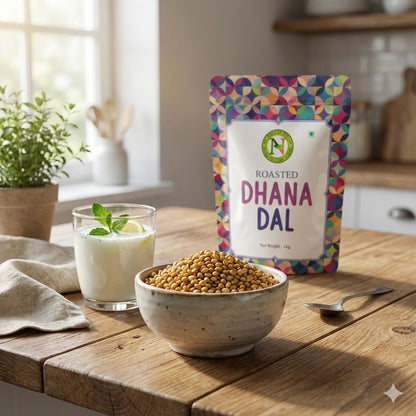 NatureVit Roasted Dhana Dal Mukhwas – Premium Split Coriander Seeds Mouth Freshener