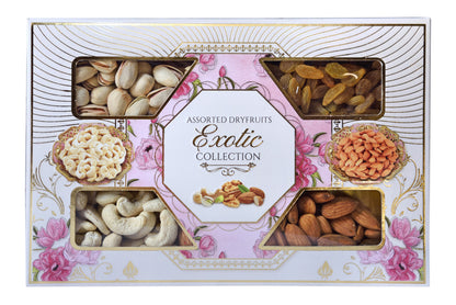 NatureVit Dry Fruits Gift Pack, 200g (Cashew, Almond, Pistachios and Raisins) | Diwali Gift Pack for Family, Friends, Corporate Office Gifts Combo (50 Grams - Each Item)