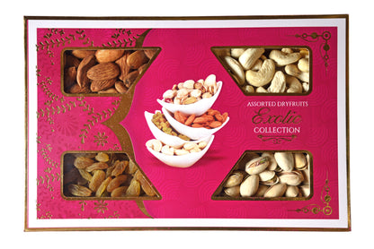 NatureVit Dry Fruits Gift Pack, 200g (Cashew, Almond, Pistachios and Raisins) | Diwali Gift Pack for Family, Friends, Corporate Office Gifts Combo (50 Grams - Each Item)