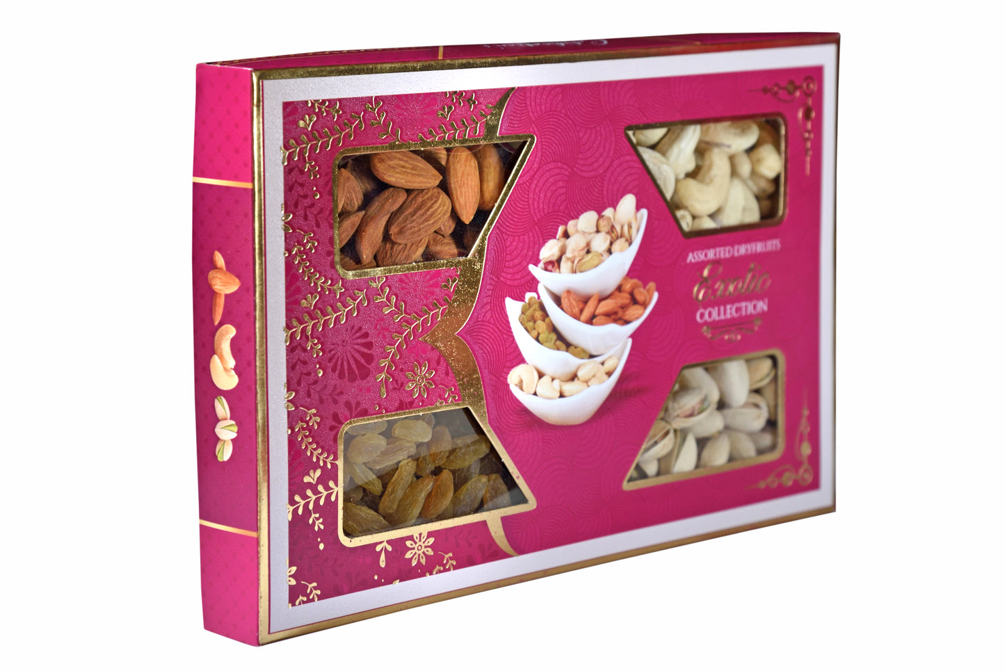 NatureVit Dry Fruits Gift Pack, 200g (Cashew, Almond, Pistachios and Raisins) | Diwali Gift Pack for Family, Friends, Corporate Office Gifts Combo (50 Grams - Each Item)