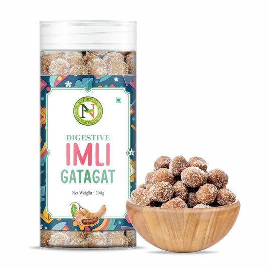 NatureVit Imli Gatagat Candy – Sweet & Sour Tamarind Churan Goli | Khatti-Meethi Mouth Freshener & Digestive Treat | Vegetarian