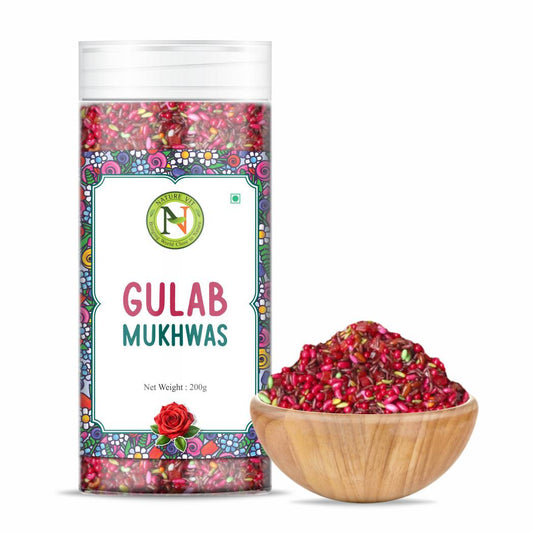 NatureVit Gulabl Mukhwas – Rose Petals & Sweet Gulab Mouth Freshener Mix | Traditional Mukwhas & After-Meal Delight