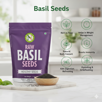 NatureVit Basil Seeds [Sabja, Tulsi Beej, Tukmariya]