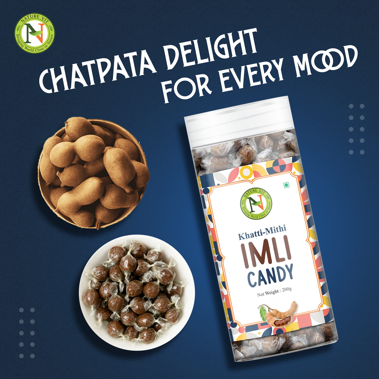 NatureVit Imli Candy | Khatti Meethi Imly, Chulbuli Emli Tamarind Twist Candy, Twisted Emly | Tamarind Candy Soft Chewy Digestive Treat