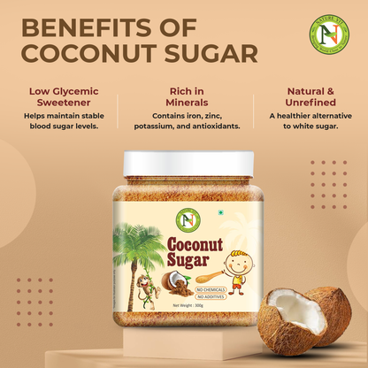 NatureVit Coconut Sugar  – Unrefined, Natural Sweetener, Gluten-Free
