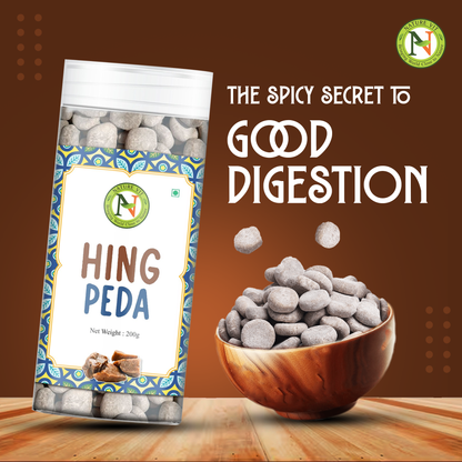NatureVit Hing Peda - Heeng Digestive Peda Mouth Freshener with Asafoetida & Spices – Sweet-Salty Pachak Delight for After Meals