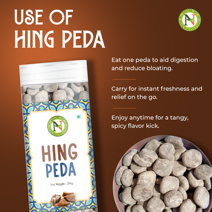 NatureVit Hing Peda - Heeng Digestive Peda Mouth Freshener with Asafoetida & Spices – Sweet-Salty Pachak Delight for After Meals
