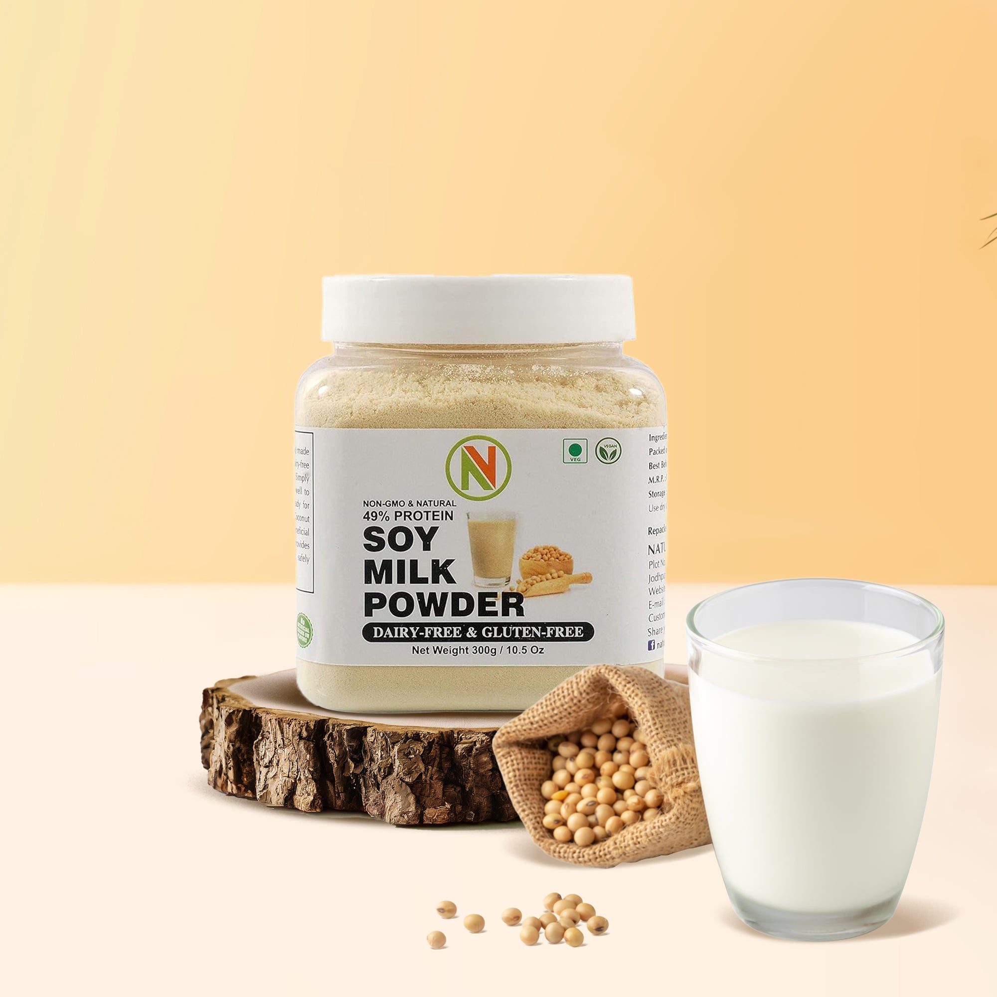 NatureVit Soya Milk Powder [Vegan, Non-GMO & 49% Protein]