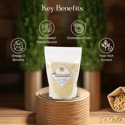 NatureVit Soya Milk Powder [Strawberry Flavour] [Vegan, Non-GMO & 25% Protein]