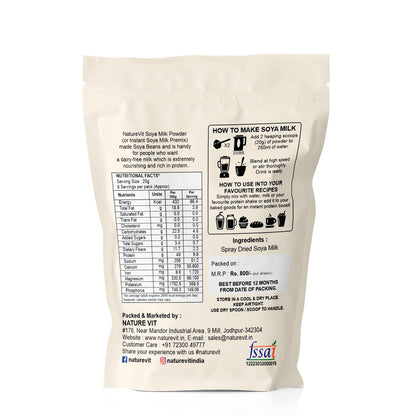 NatureVit Soya Milk Powder [Vegan, Non-GMO & 49% Protein]