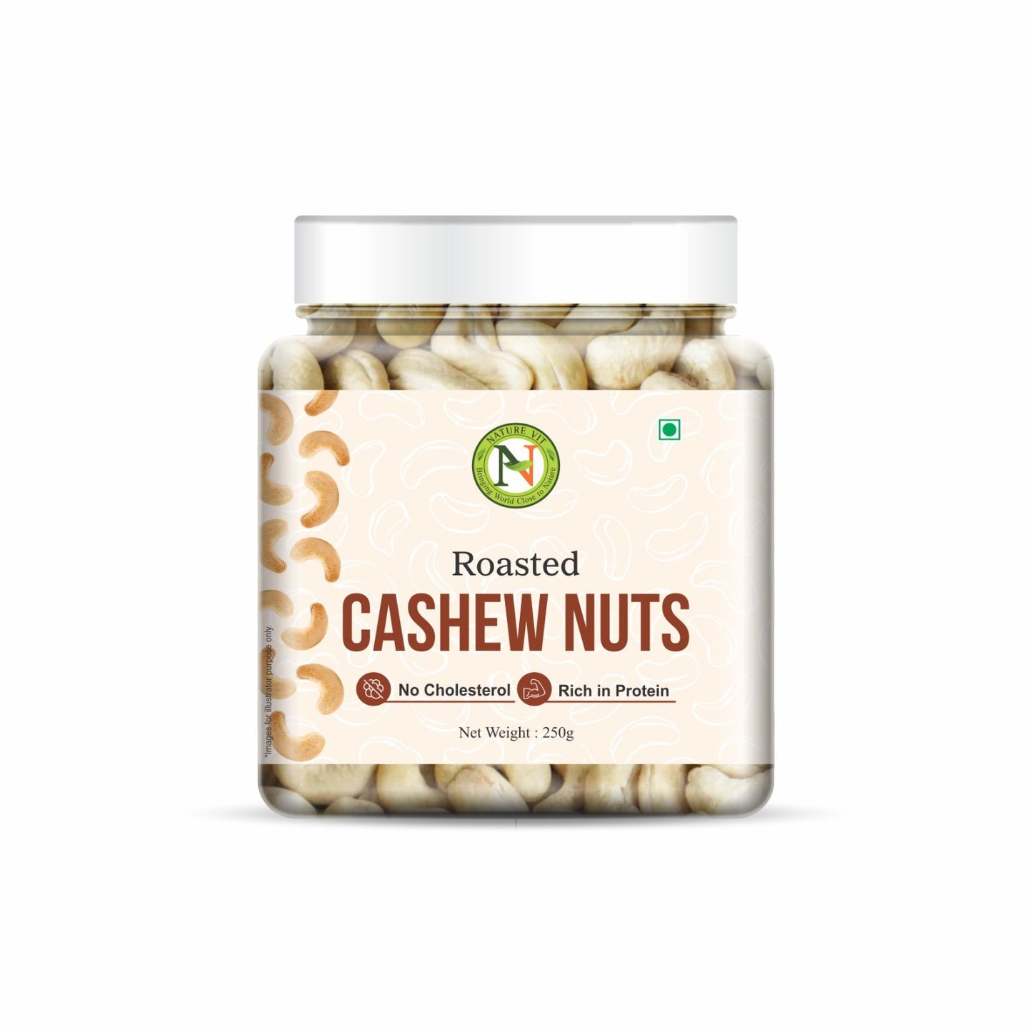 NatureVit Roasted & Salted Cashews 250g – Crunchy & Premium Kaju
