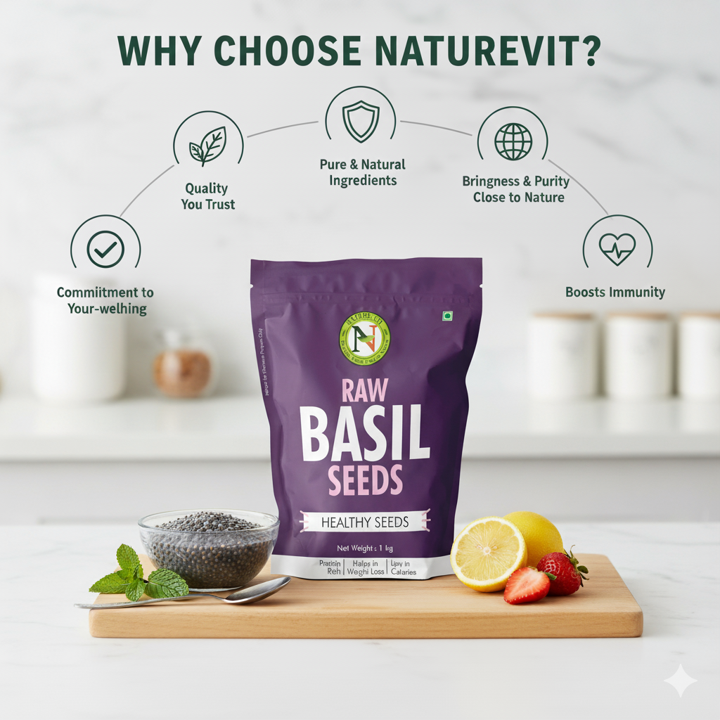 NatureVit Basil Seeds [Sabja, Tulsi Beej, Tukmariya]