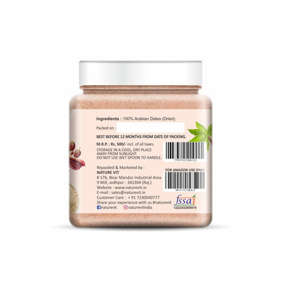 NatureVit Date Powder | Kharik/Khajur Powder | 100% Natural Sweetener | No Preservatives, No Chemicals | Healthy Substitute for Refined Sugar | Dates Powder for Little Ones