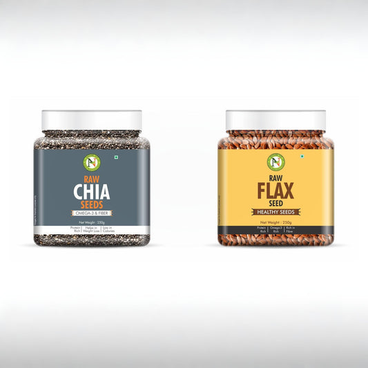 NatureVit Chia & Flax Seeds Combo  – Omega-3 & Fiber-Rich Superfoods