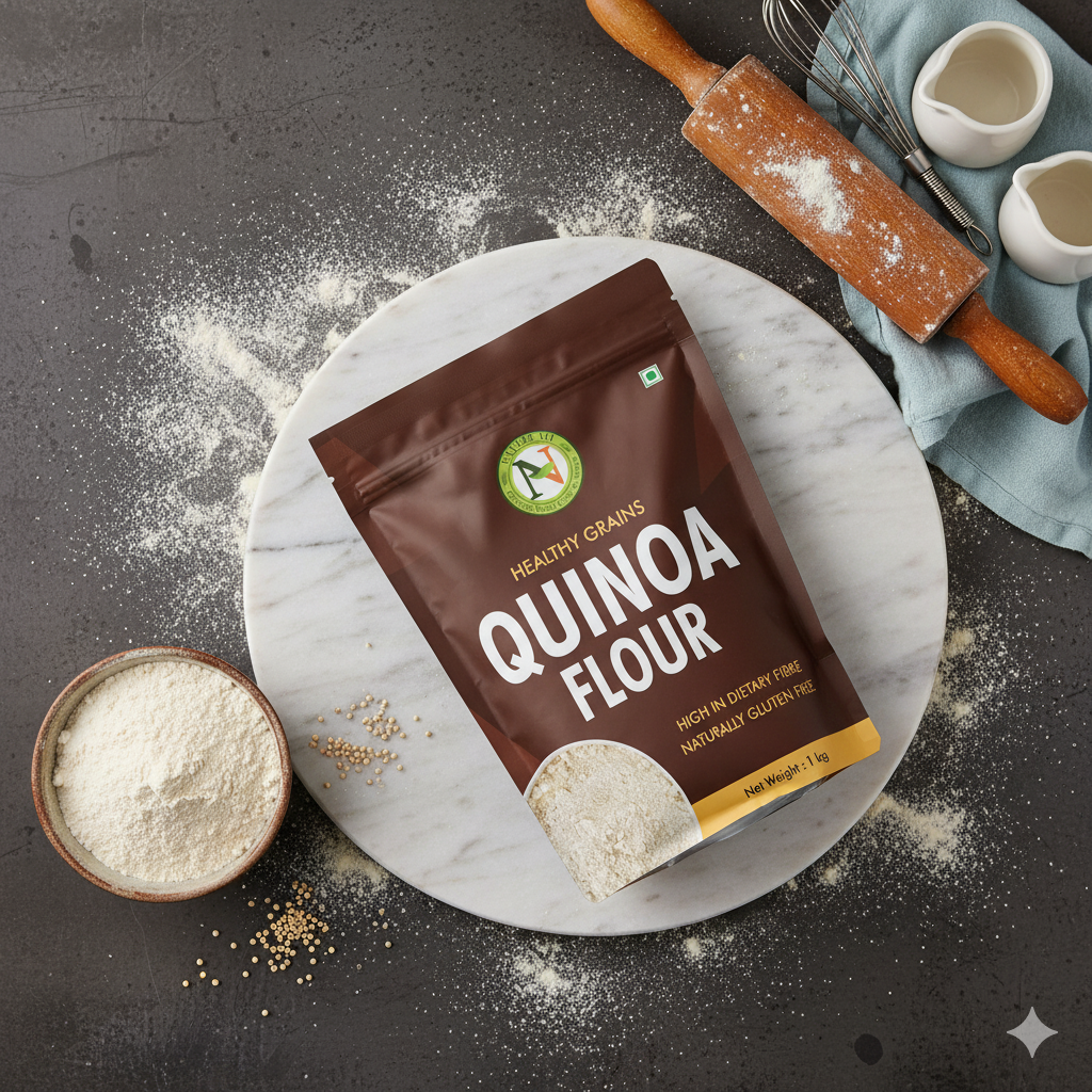 NatureVit Quinoa Flour | Gluten-Free Chakki Atta | High in Protein, Fiber & Micronutrients | Superfood for Gut Health