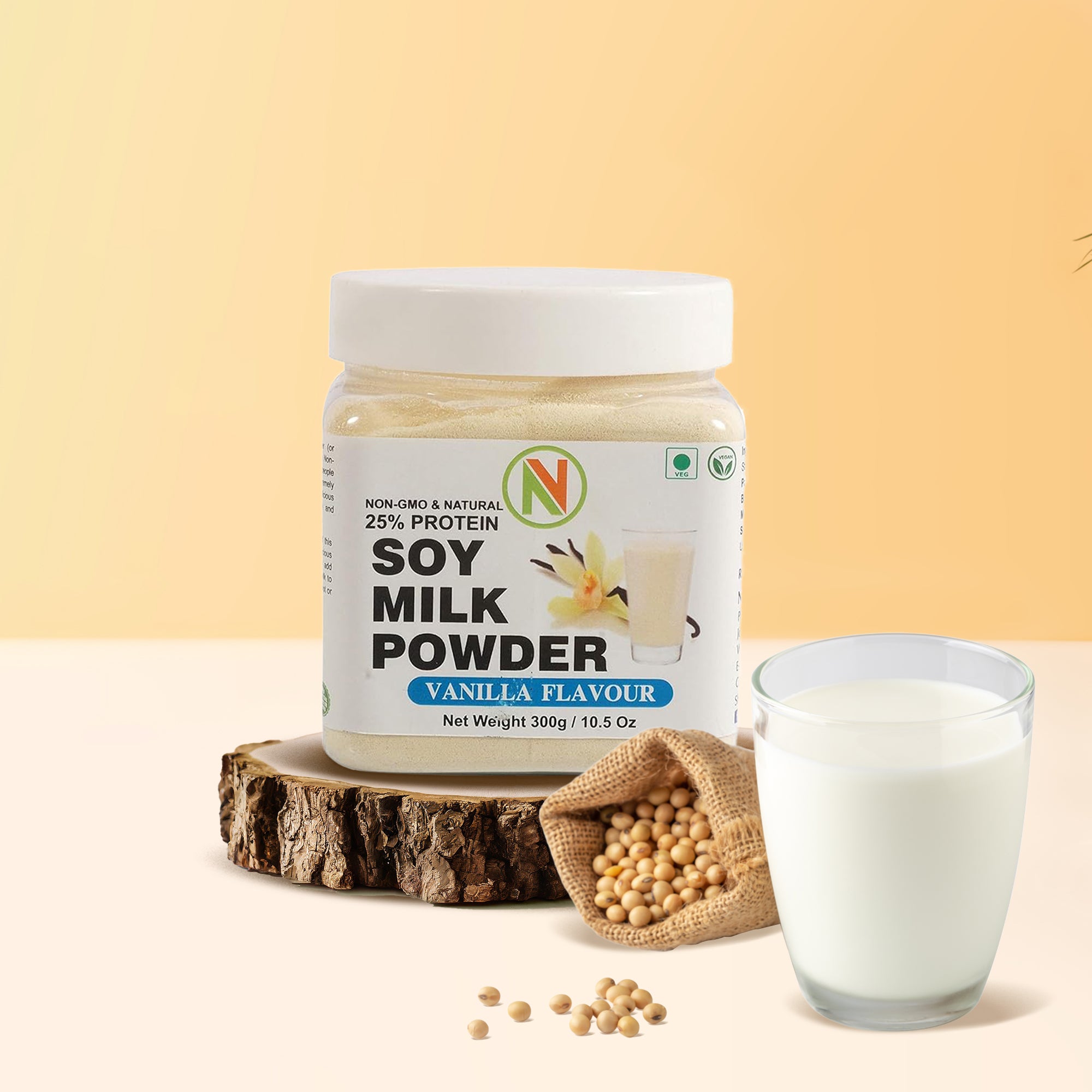 NatureVit Soya Milk Powder [Vanilla Flavour] [Vegan, Non-GMO & 25% Protein]