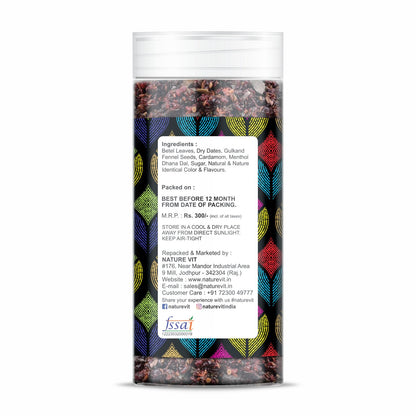 NatureVit Calcutta Meetha Paan Mukhwaas – A sweet, natural mouth freshener made with gulkand, fennel, and betel leaves. Hygienically packed for freshness