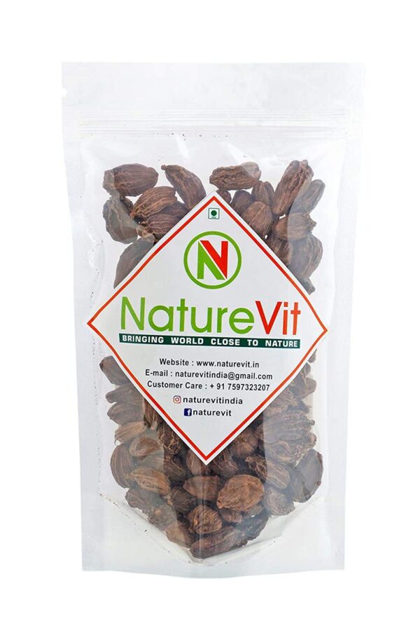 NatureVit Black Cardamom, 100g [Bold and Fresh]